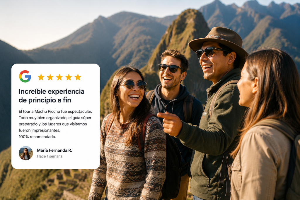 Reseñas de viajeros que generan confianza al reservar tours por internet